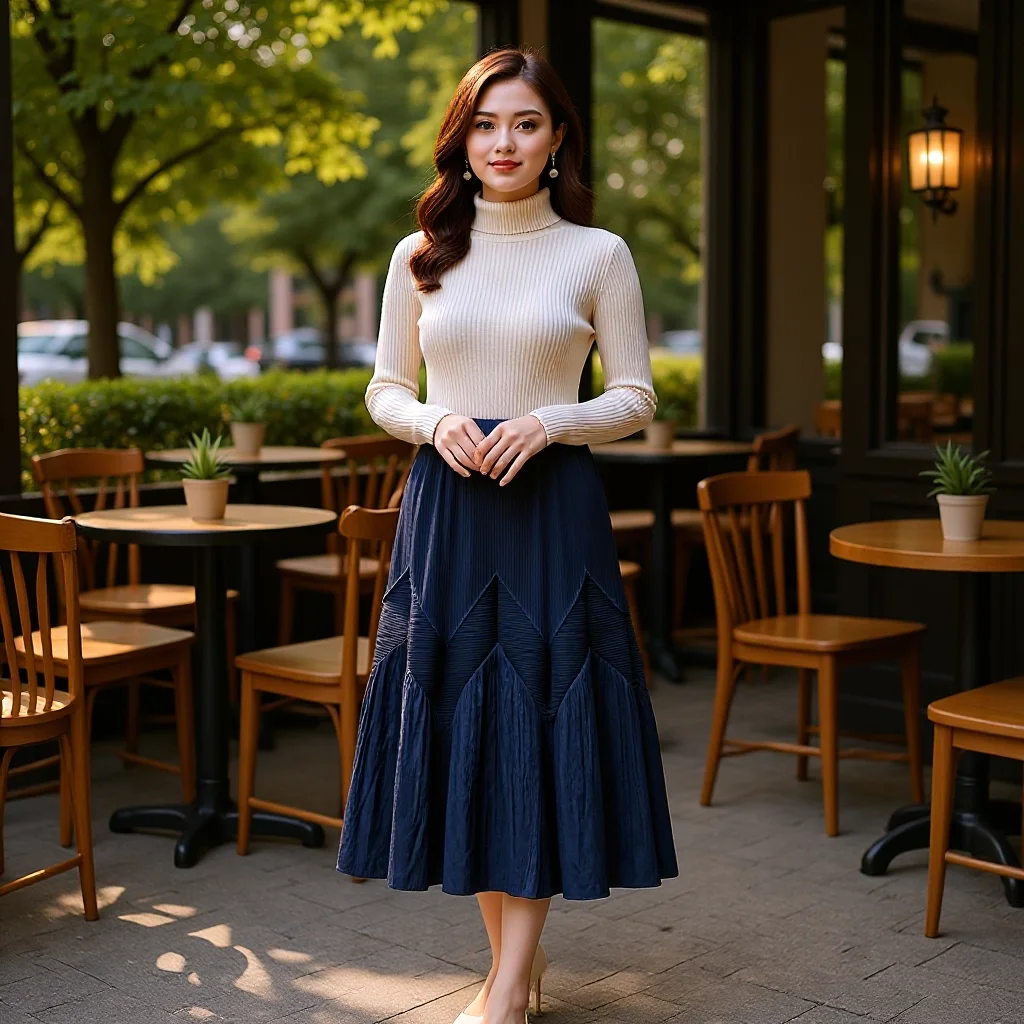 

Miyake Pleated 2026 Spring and Summer New Women's Bud Skirt Niche Elastic Waist Fashion Versatile Medium-length Half-body Skirt