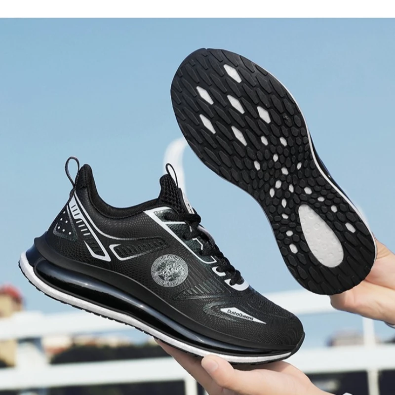 

Couple's Autumn Flat Leather Surface Low-top Rotating Buckle Design Anti-slip Grip Rebound and Breathable Outdoor Running Shoes