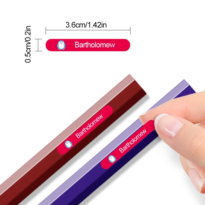สติกเกอร์สีสันสดใสสำหรับอุปกรณ์การเรียน - ป้ายชื่อส่วนตัวสำหรับขวดน้ำเด็ก วัสดุกันน้ำ ปราศจากไวนิล