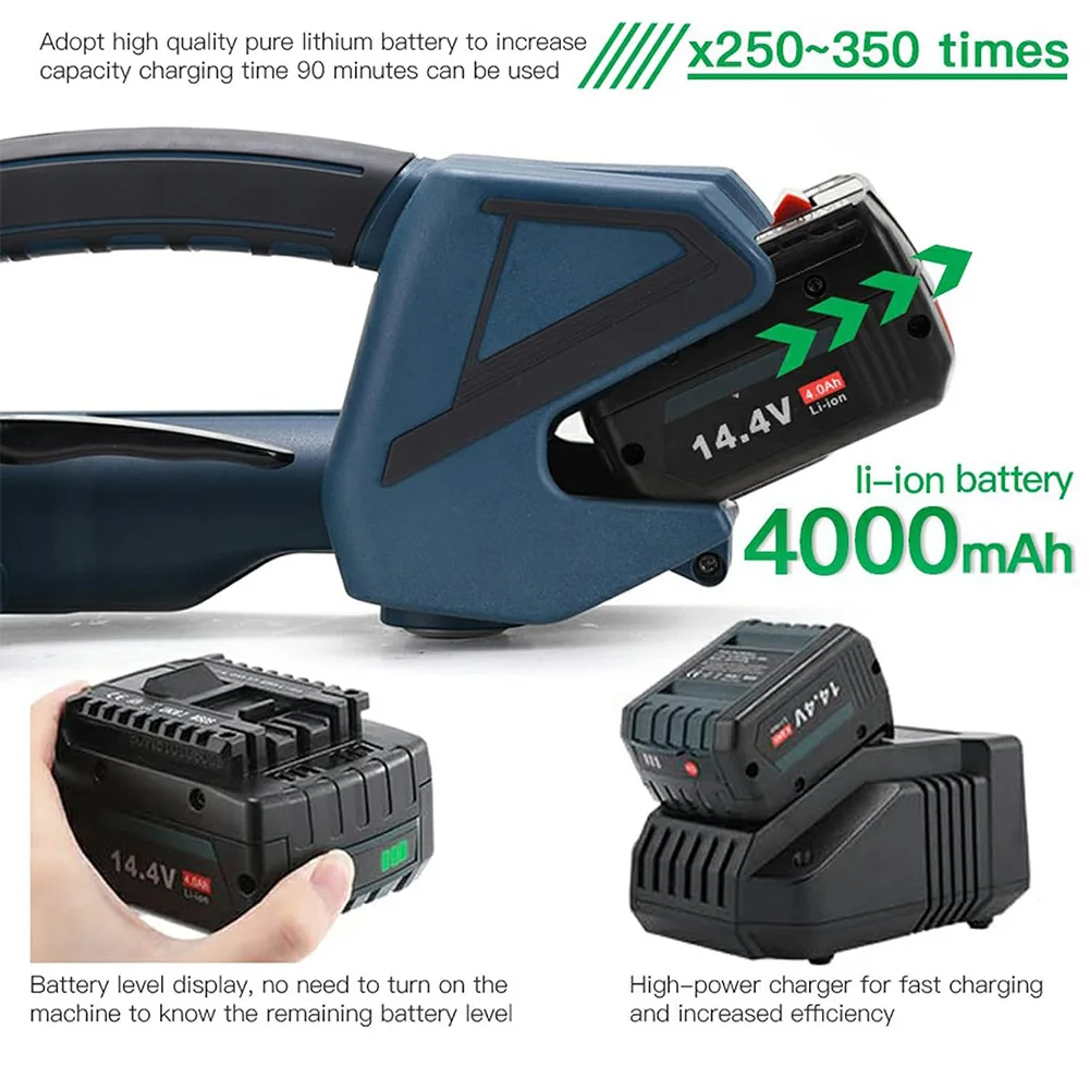 V2 المبيعات الساخنة 7 أيام الشحن المحمولة المحمولة بطارية تعمل بالطاقة آلة الربط الكهربائية ل 13-16 مللي متر البلاستيك Pp/الحيوانات الأليفة