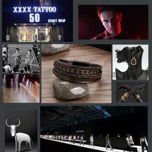 Vintage leather bracelet for men, league magnetic buckle, multi -wide fashion accessories, 1pc 8 Main Sales Men's Accessories - №3