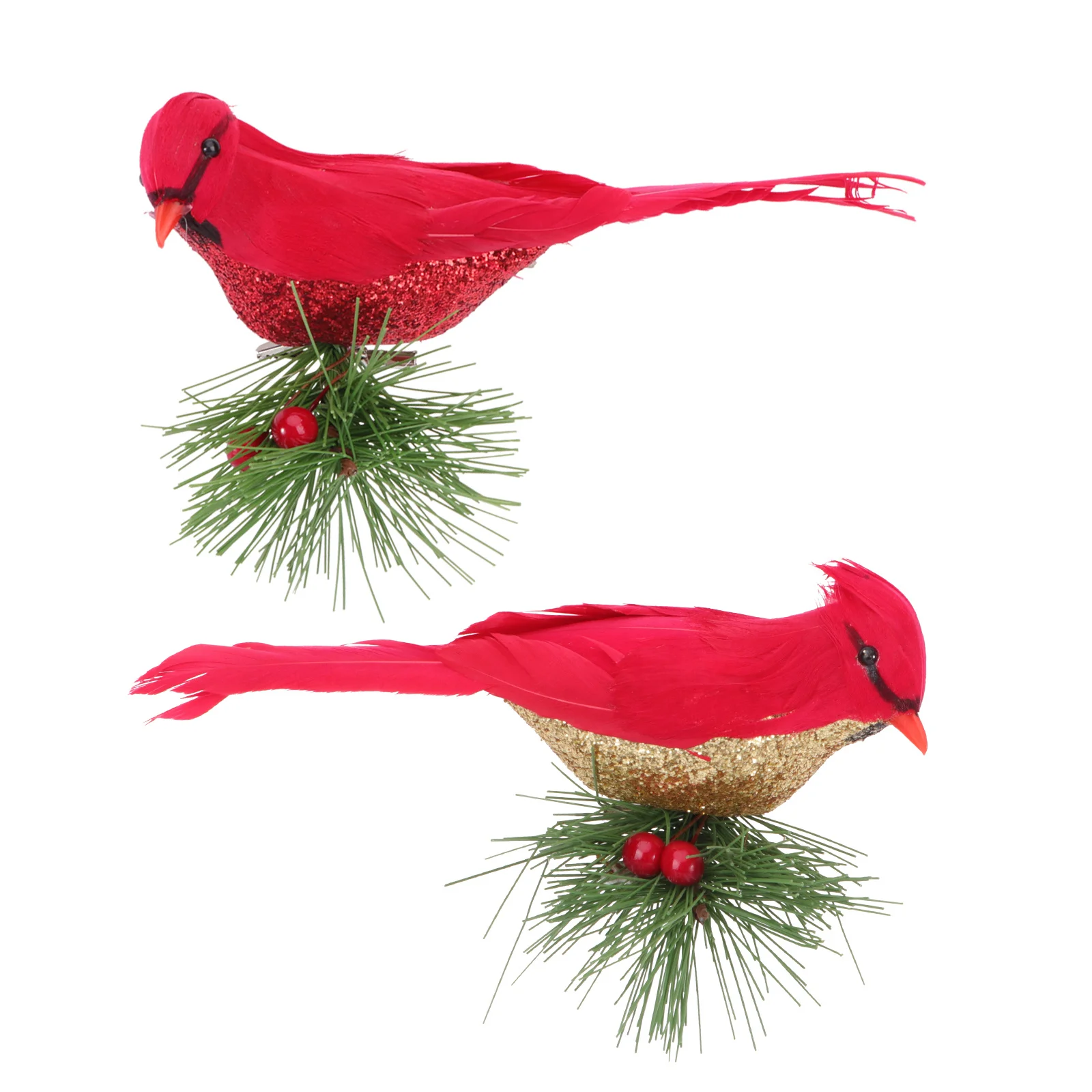 

2pcs Simulation Bird Decor Bird Realistic Garden Ornament For Christmas Tree Desktop Lawn Artificial Birds Home Office