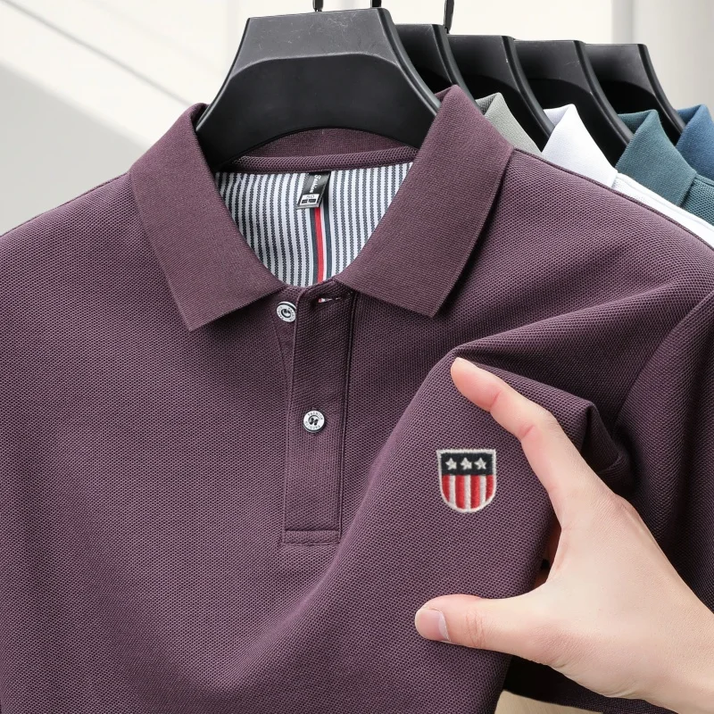 Sommer Neues Designer-Original-Marken-Poloshirt mit Stickerei, Bequemes Kurzarm-Shirt, Modisches, Atmungsaktives Herren-T-Shirt, Bestseller – Detail 14