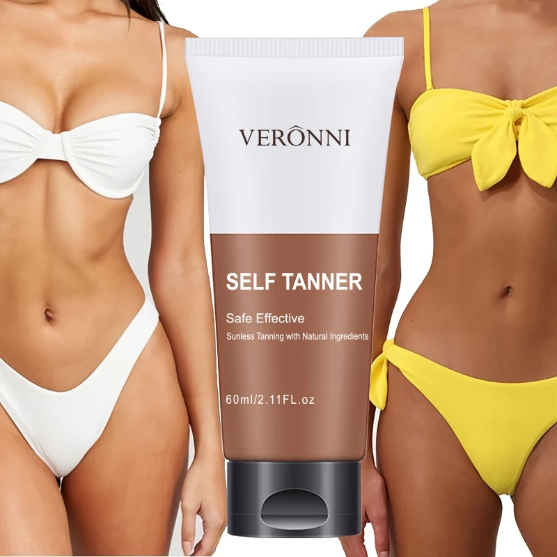 Self Tanner Lotion, Natural Sunless Tanning Cream, Safe Effective Fake Tan Body Bronzer, Buildable Natural Bronze Skin Tone, 60m