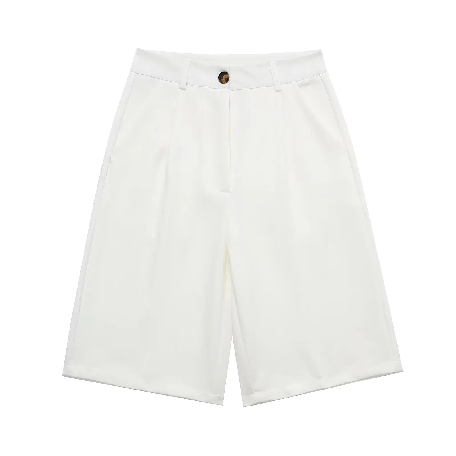 Women's 2025 Mmuting Style Simple Fashion Loose Trousers Cleanfit Waist PVC Material Casual Pants for Middle-aged Women