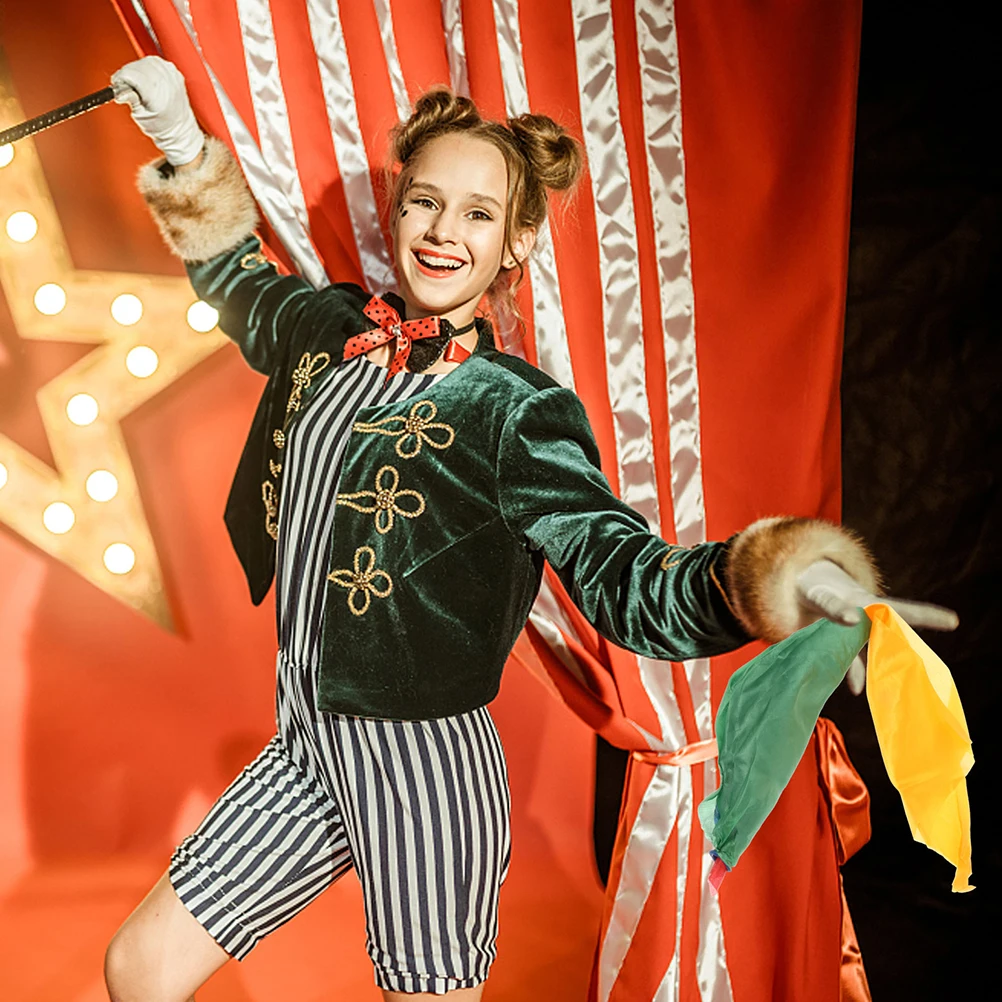 Bufanda de mago colorida, sedas de cuatro colores, alto rendimiento, divertido truco, puesta en escena, regalo de fiesta, 8 Uds.