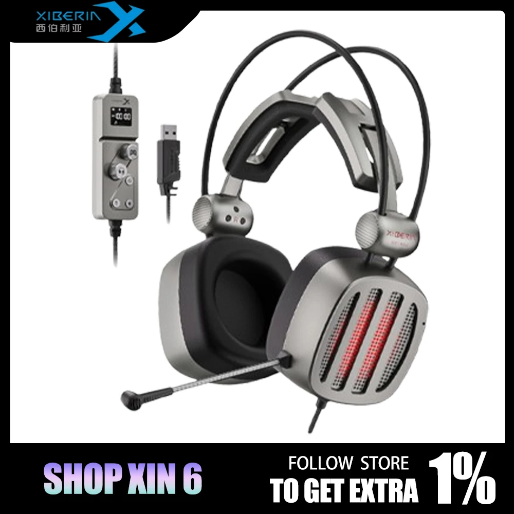 Xberia S21MAX Headphone 7.1 Hifi Stereo Sound Dual Sound Card Esports Gaming Headphone Pc Game Accessories Head Set Gamer Gifts