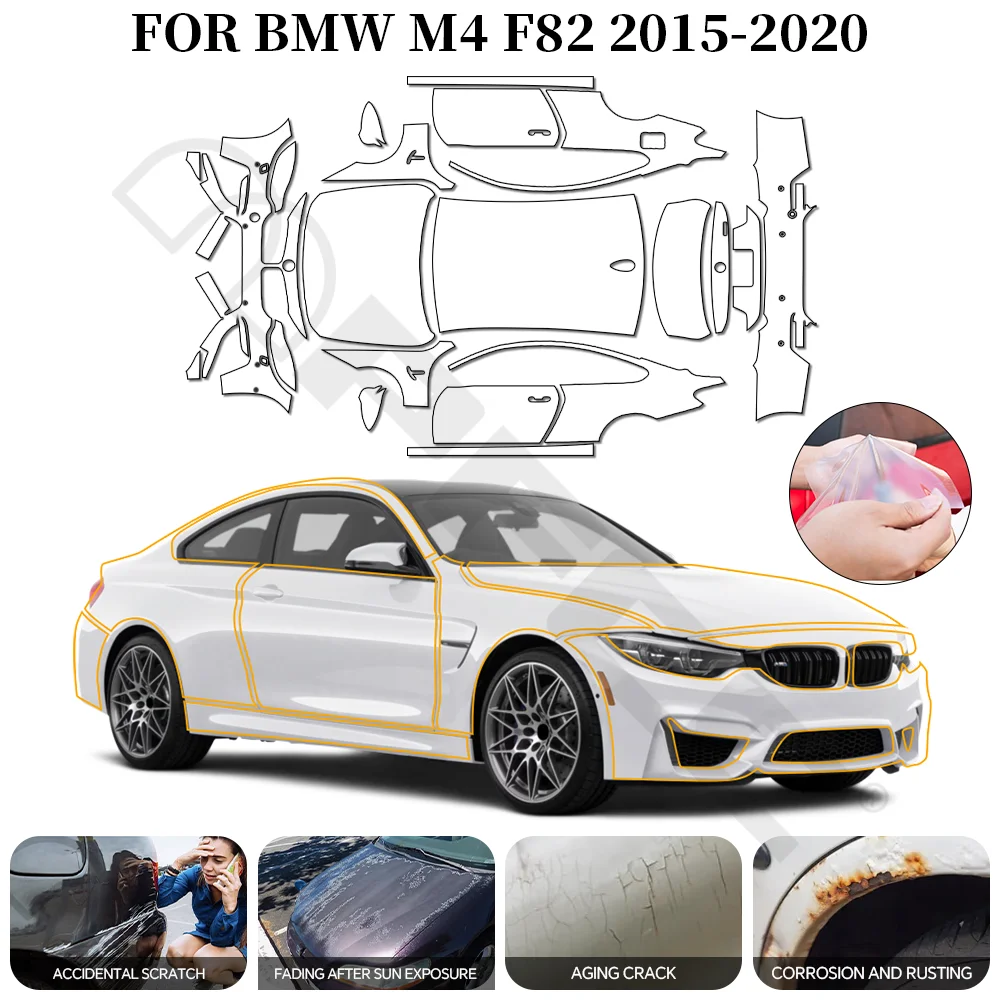 

Предварительно нарезанная пленка TPU PPF 8.5Mil HD Clear для полной защиты кузова автомобиля от царапин, аксессуар для BMW M4 F82 2015-2020