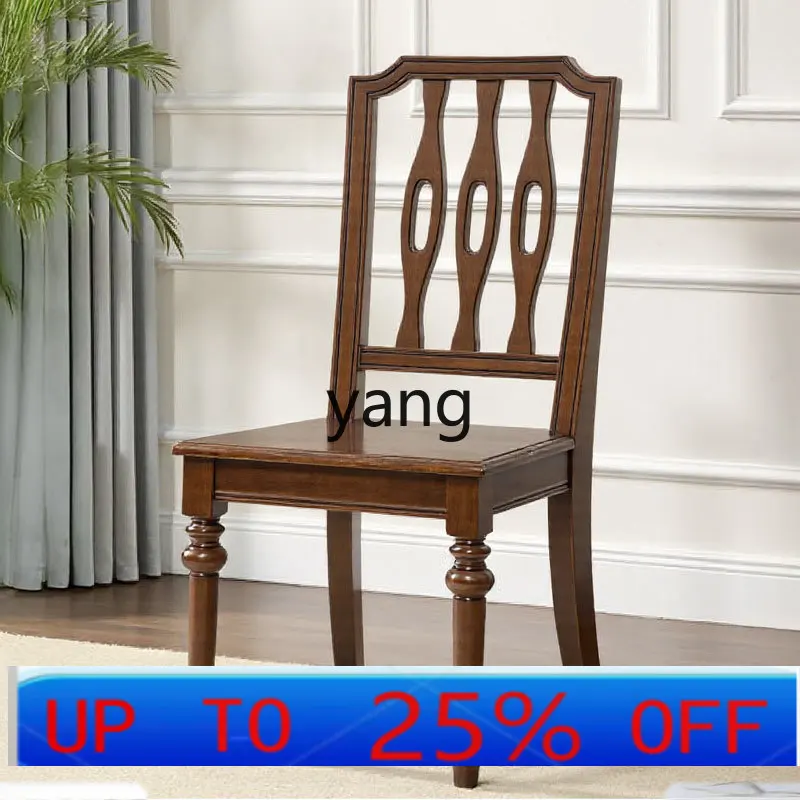 

lmm American Retro Solid Wood Dining Chair White Ash Hard Seat Dining Table and Chair Set