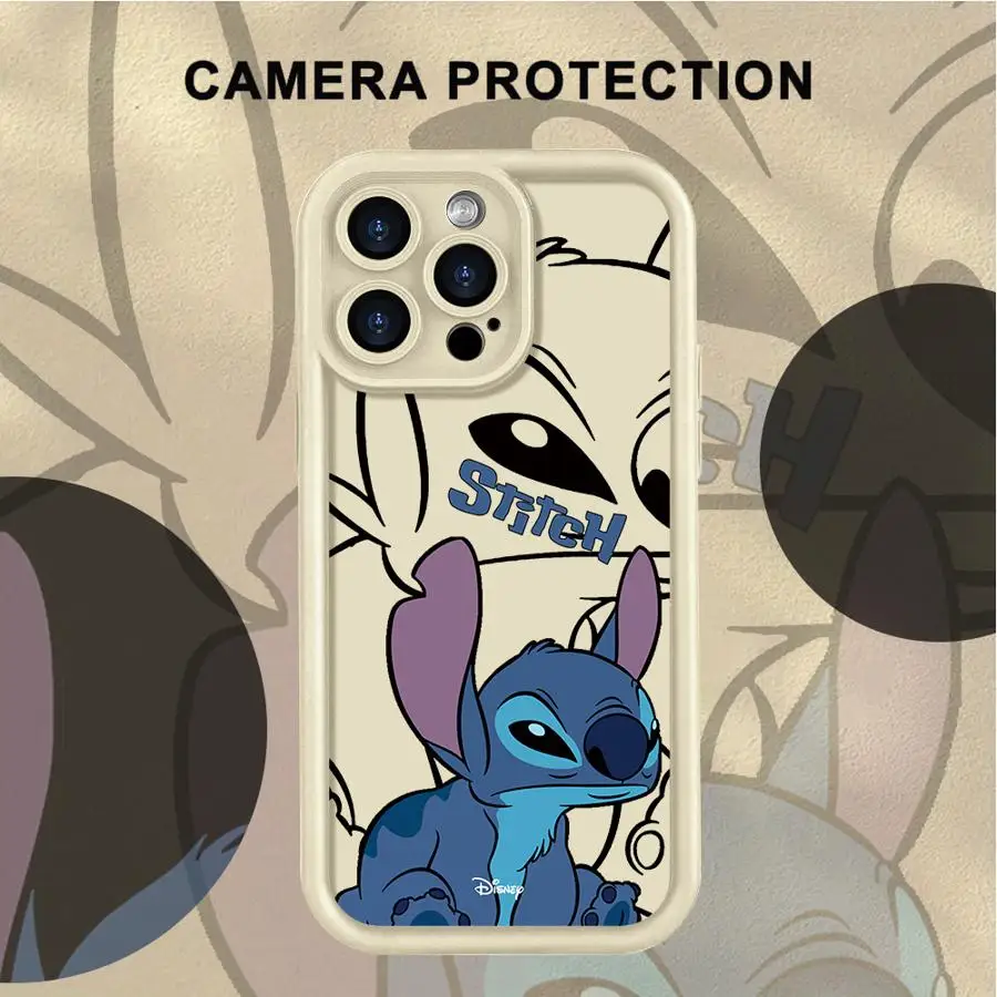 حافظة هاتف CuteLilo Stitch لهاتف آيفون 13 17 Air 16e 11 12 14 16 17 Pro Max 15 Plus غطاء ناعم