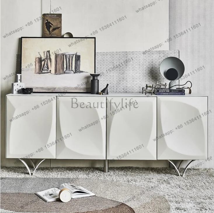 

Living room TV cabinet paint petals creative European living room minimalist original locker