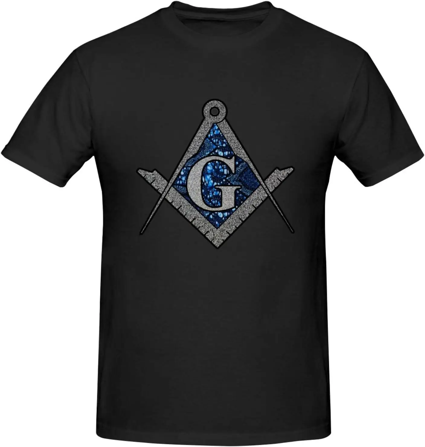 Free Mason Masonic Blue African Print Compass T-Shirt Unisex T-shirts For Men Women Summer Tees Cotton Luxury Brand Vintage