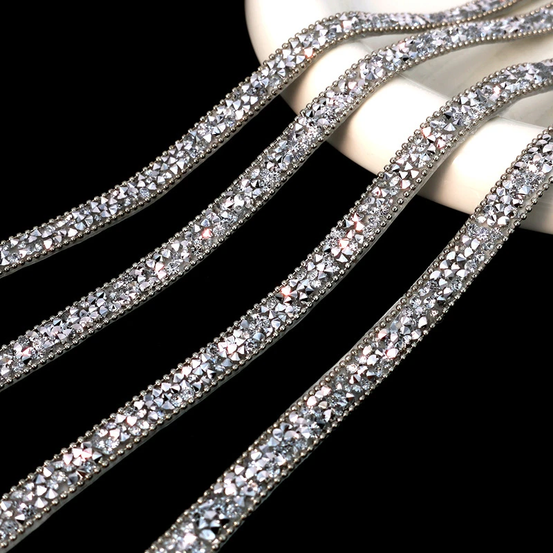 1Yard 1cm Width Self Adhesive Crystal Rhinestone Sticker Diamond Ribbon DIY Sticker Rhinestones Arts Crafts Car Phone Decoration