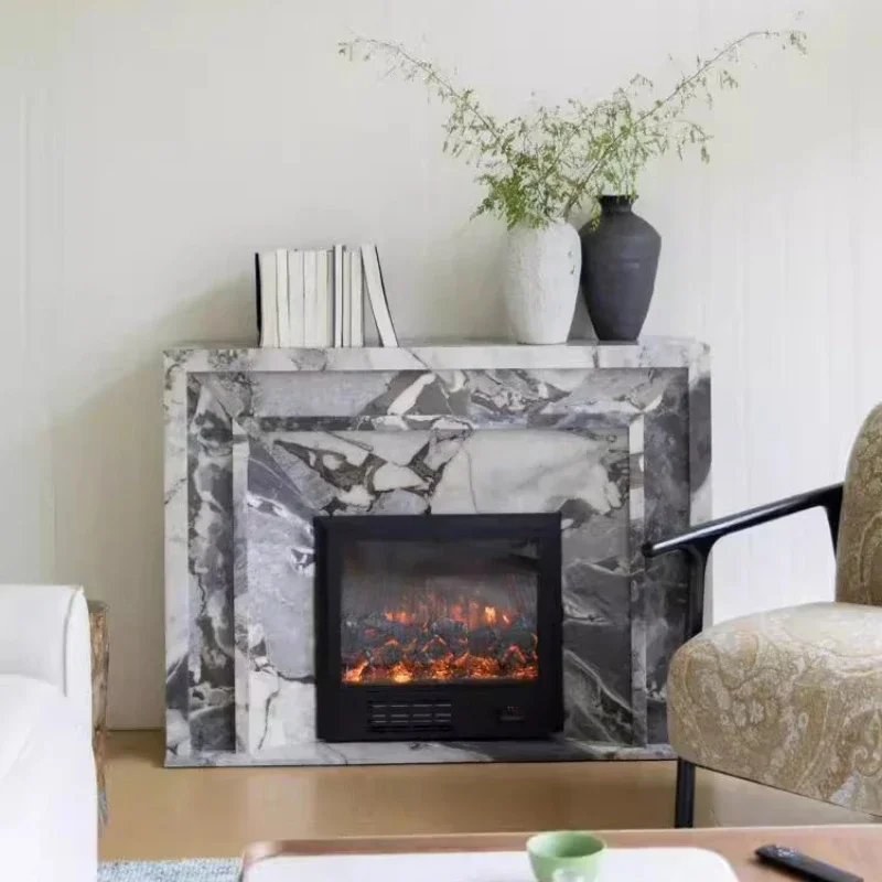Turkey marble simulation fire intelligent firepl ace so lid wood storage