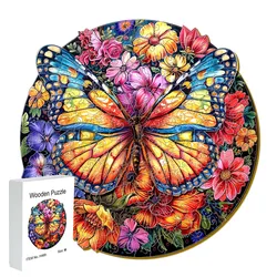 Wooden jigsaw Puzzle Rainbow Butterfly Gift Box Exquisite Gift Irregular animal shape jigsaw puzzle Adult personalized senior un