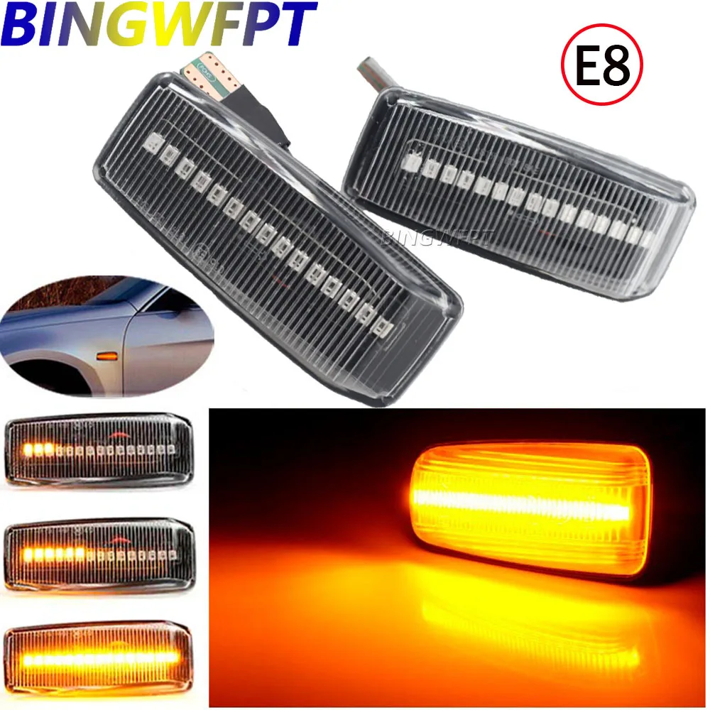 2 X For Mercedes-Benz C-CLASS W201 (190) E-CLASS W124 1984-1993 Side Mirror Signal Blinker LED Turn Signal Side Marker Light