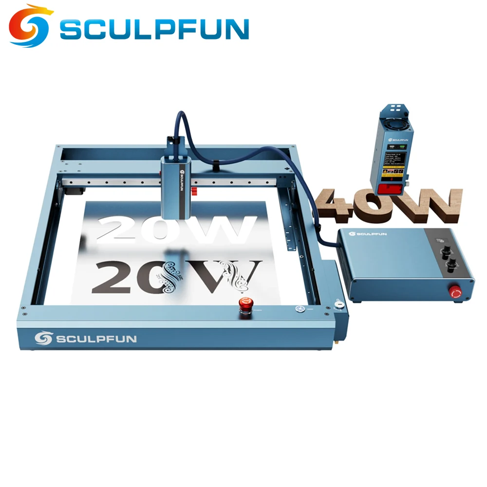 

SCULPFUN A9 Ultra Laser Engraver Cutting Machine Dual Laser Module 40W Power 20W Infrared Fiber Laser For Metal Acrylic Ceramic