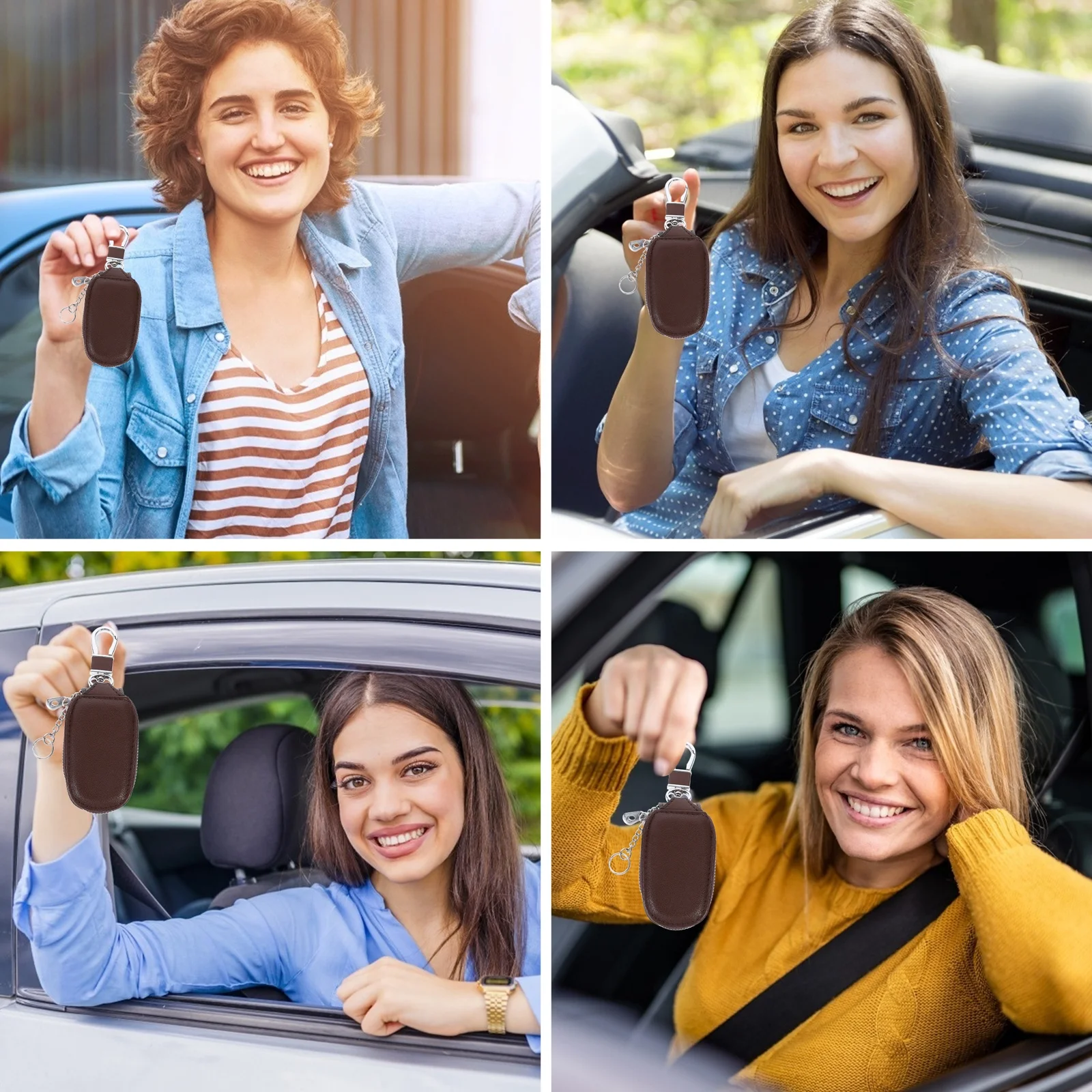 

1Pcs Car Key Organizer Artificial Zipper Bag Smooth Touch Comprehensive Protection Suitable Most Keys Signal Friendly