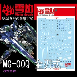 Model Decals Water Slide Decals Tool For 1/100 MG 00 QAN[T] Full Saber Fluorescent Sticker Models Toys Accessories