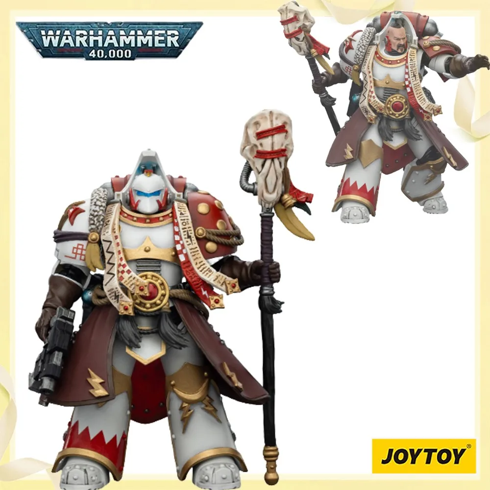 

100% Genuine Original in Stock JOYTOY White Scars Stormseer Consul with Force Staff and Bolt Pistol Game Figure Model Decoration