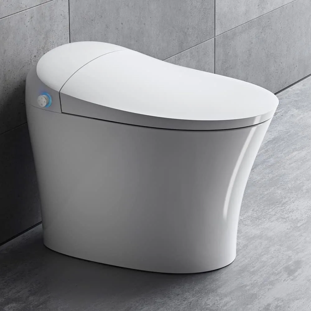 Toilet - Smart Bidet One Piece Toilet for Bathrooms Warm Water Sprayer, Heated Seat, Automatic Flushing, LED lights