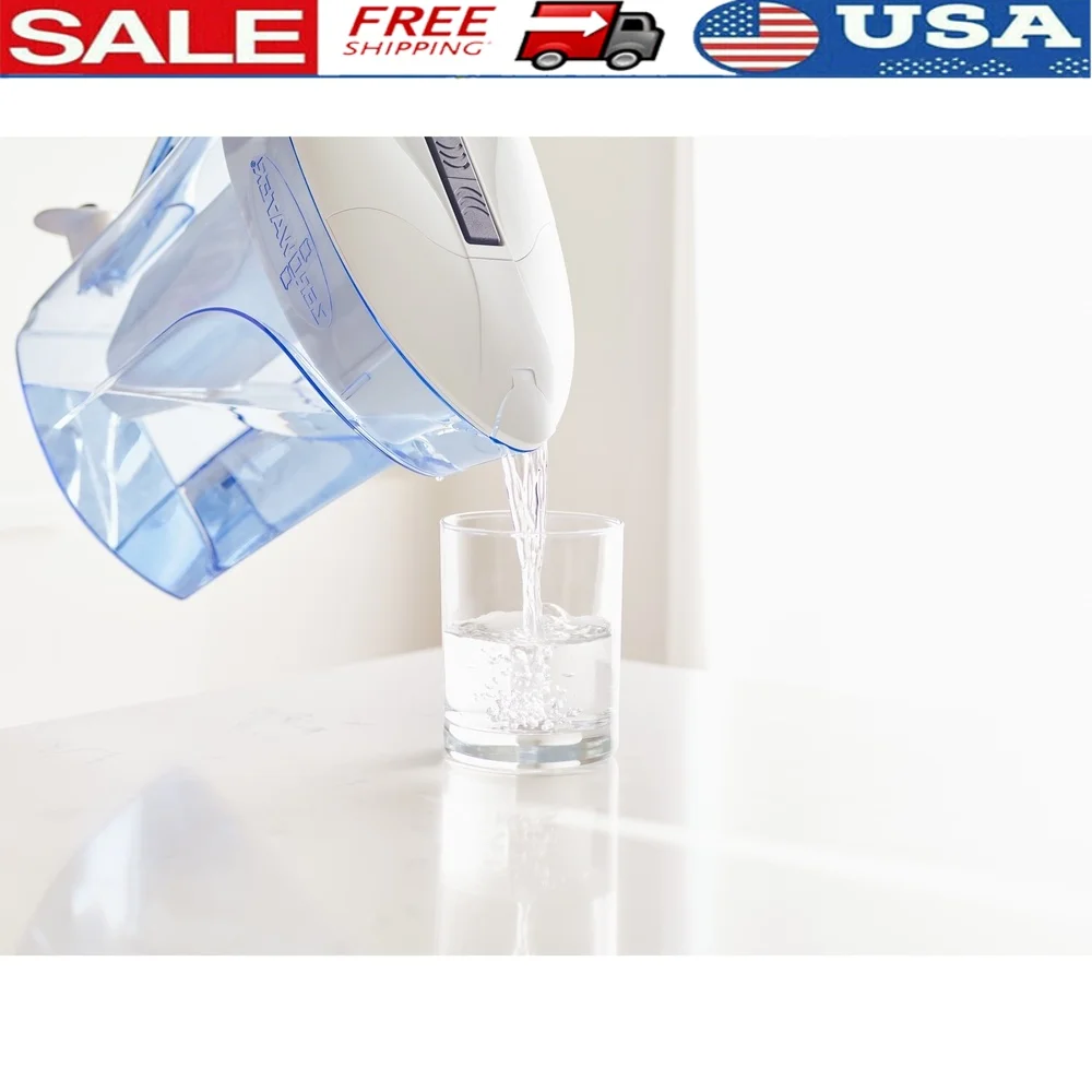 

12 Cup 5-Stage Water Filtration Pitcher Ready-Pour Technology Eco-Friendly BPA-Free Filter with TDS Meter Automatic Shut Off