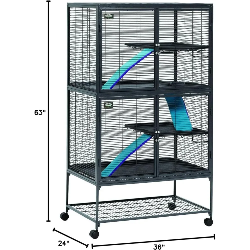 Deluxe Critter Nation Double Unit Small Animal Cage (Model 162)