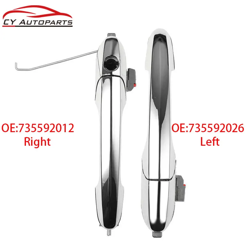 New Left And Right Chrome Door Handle For Fiat 500 2007-2020 735592026 735592012