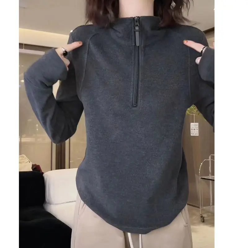 

Women'S Zipped Sweatshirts Shoujo Fashion Fleece Girls 2025 Design Spring Style Loose Fit Fashionable Comfortable Winter Zipper