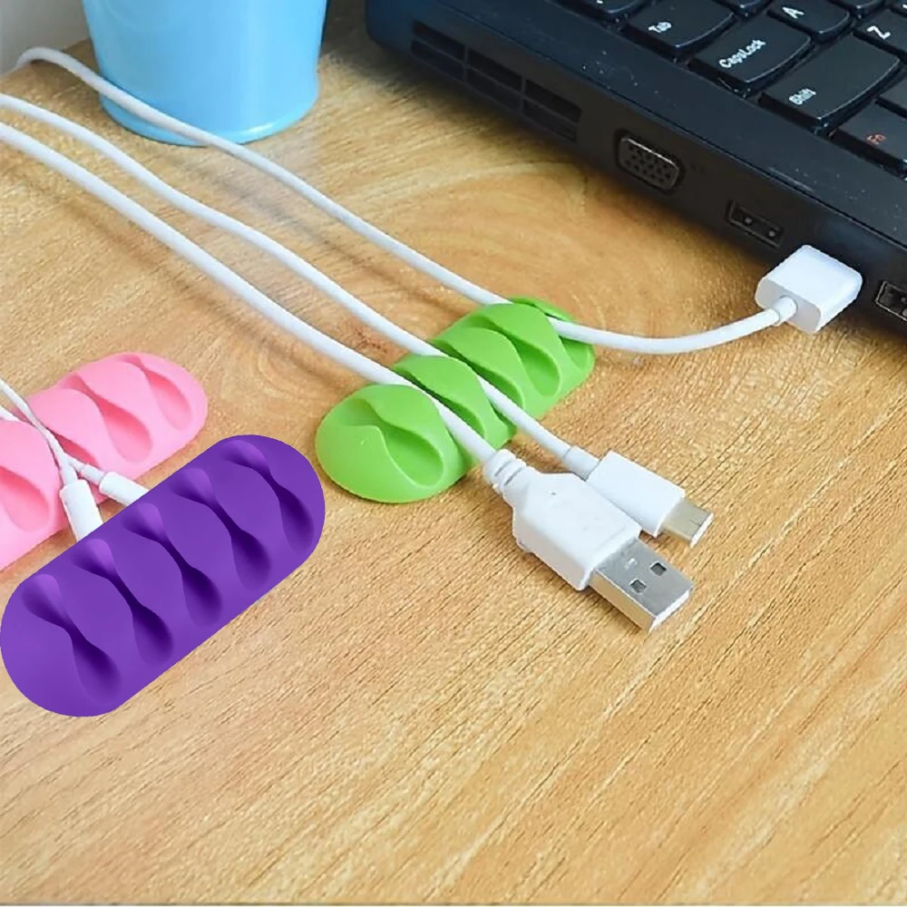 Enrouleur de câble de données USB en silicone, gestion des câbles flexibles, clips pour souris, sauna, téléphone, écouteur, support de fil de voiture