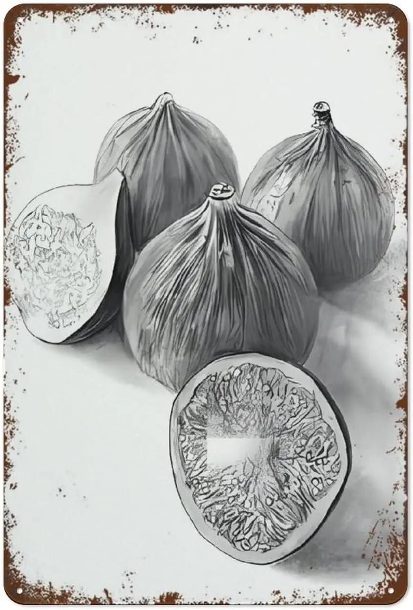 XLSIPOE Fruit Print Figs Wall Art Fruit Print Fruits Wall Art Art Prints Farmhouse Warehouse Barn Metal Plaque Retro Metal  sign