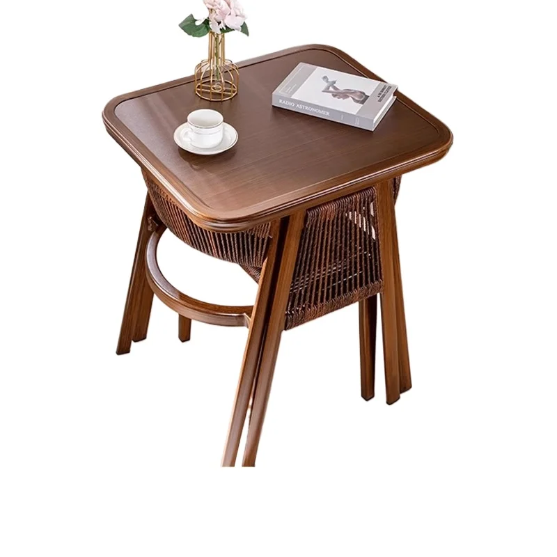 

Balcony small table and chair household rattan chair three-piece set casual reading and drinking tea table and chair combination