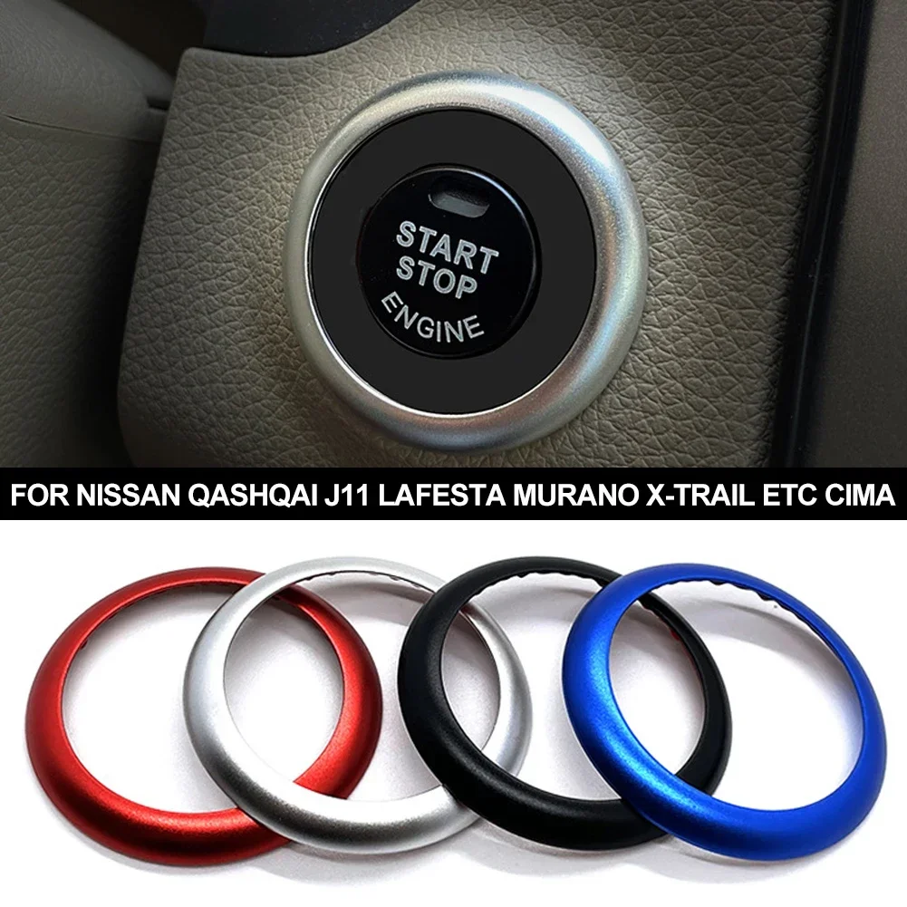 Car Engine Start Stop Decoration Ring Sticker For Nissan Qashqai J11 Lafesta Murano X-Trail etc Cima Auto Accessories Aluminum