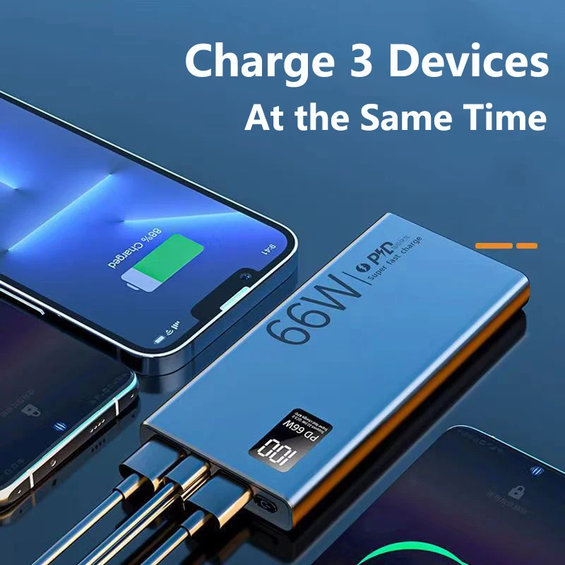 Power Bank 30000 mAh with 20W PD 66W Fast Charging Powerbank Portable External Battery Charger For iPhone Huawei Xiaomi Samsung image 4