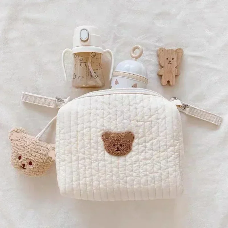 Ins-Sac à couches en coton pour poussette, sacoche pour articles de bébé, caddie, sacoche à fermeture éclair, trousse de maquillage pour femmes et enfants