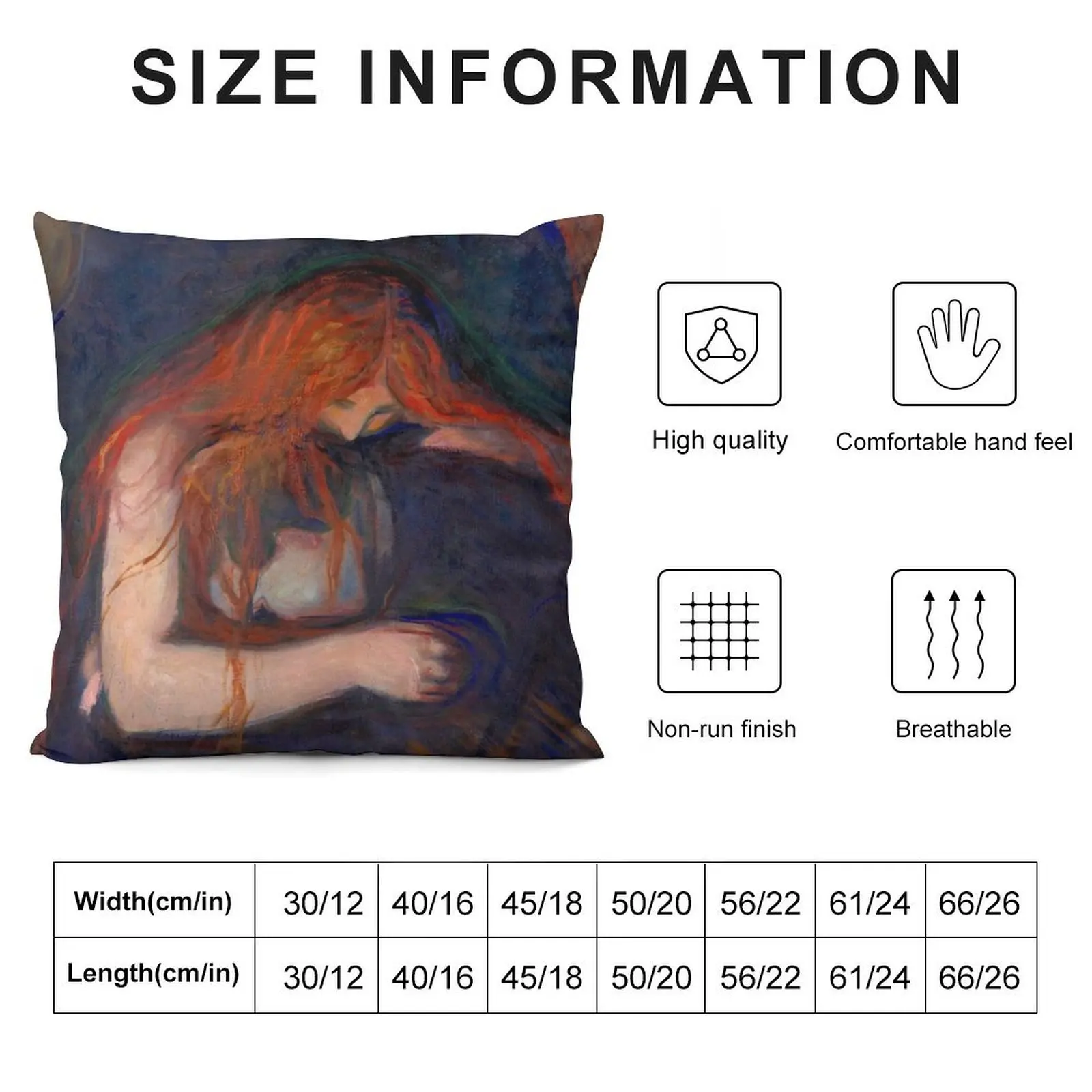 Edvard Munch - Vampire - Norwegian painting Throw Pillow pillow cover christmas Couch Cushions pillow