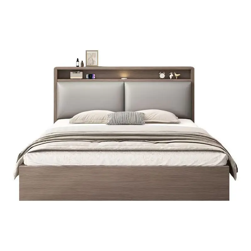 

Solid wood double master bedroom home, small apartment rental room bed