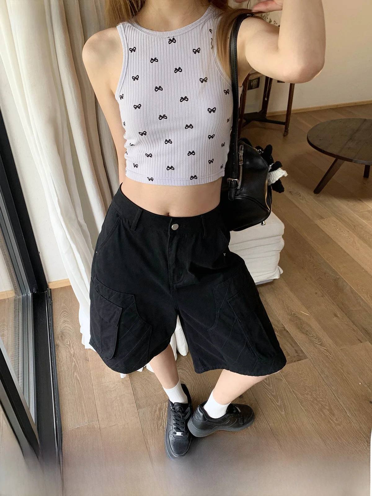 

Женская летняя рабочая одежда Hello Denim orts, брюки Pr Line Five-Quarter с высокой талией, обычные, тонкие