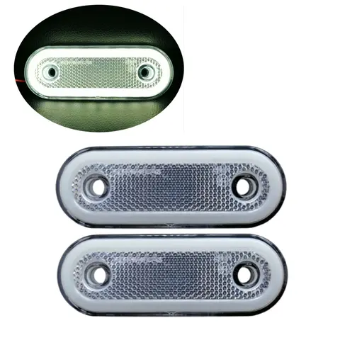 2PCS 마커 라이트 12 v 트레일러 LED 조명 타원형 화이트 사이드 마커 조명 24v 20LED 조명 트럭 후면 조명 트레일러 Best5 2PCS 마커 라이트 12 v 트레일러 LED 조명 타원형 화이트 사이드 마커 조명 24v 20LED 조명 트럭 후면 조명 트레일러 Best5
