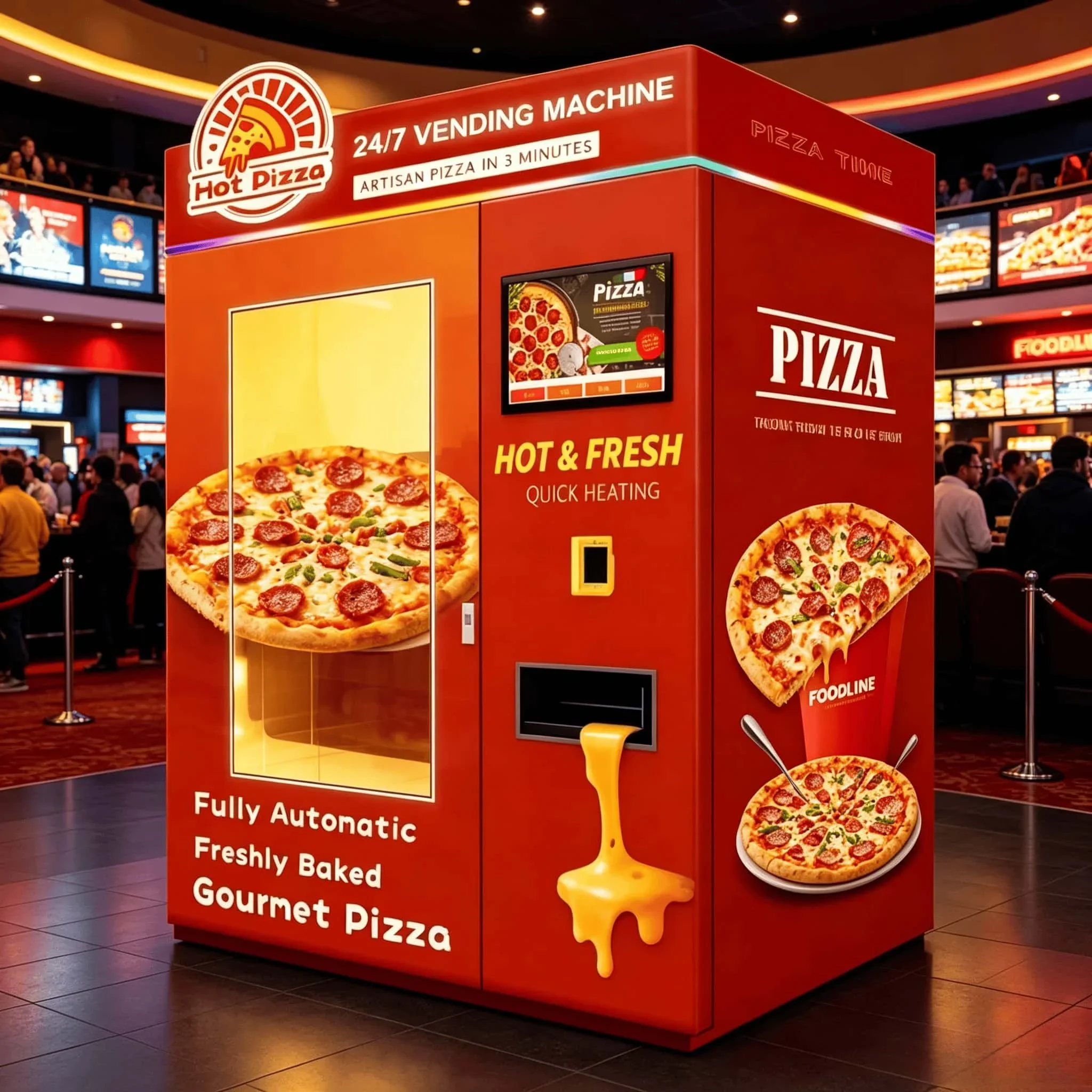 Unmanned Hot Pizza Selling Machine Adjustable Baking Time Setting For Industrial Factory Staff Dining Rest Lounge Space