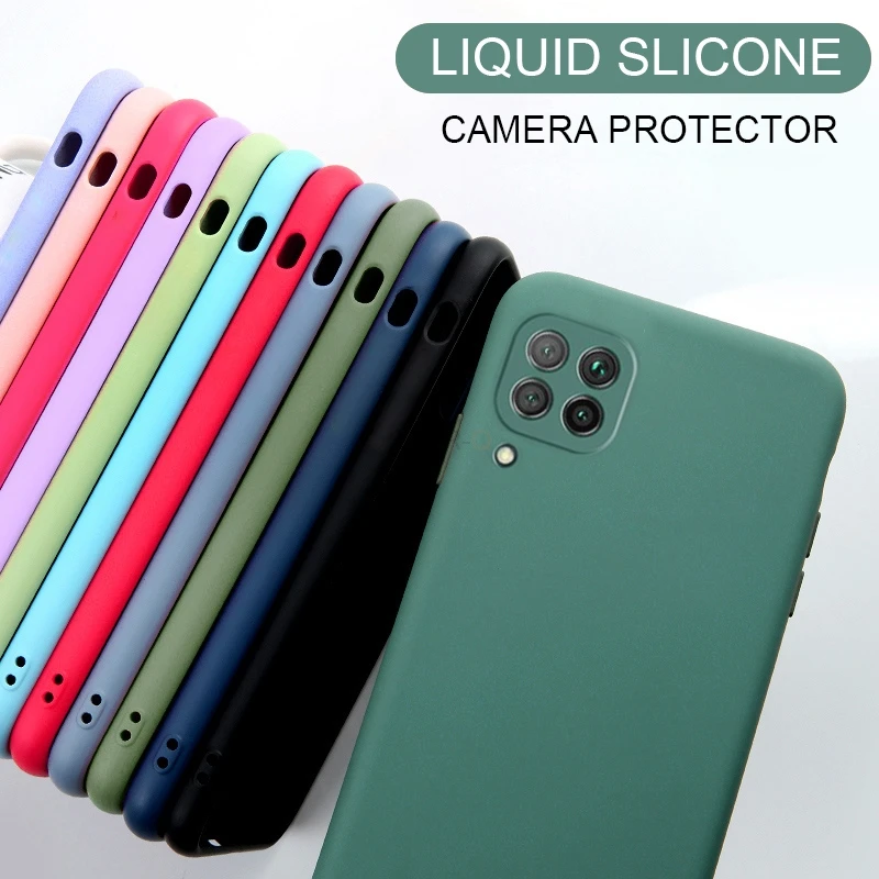 Nuova custodia protettiva per telefono in Silicone liquido per Samsung Galaxy A12 A42 A22 4G 5G Cover posteriore morbida originale A 12 42 2021 2020