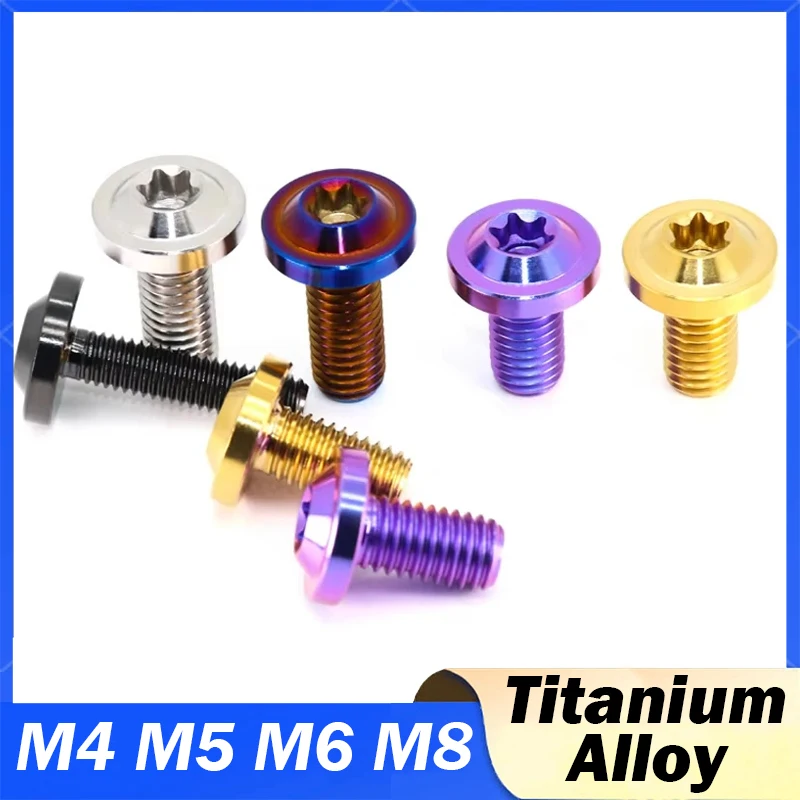 1Pcs Titanium Ti Bolt Torx Head Screw for Riding Bicycle Brake Level Stem Bike Parts Fasteners M4 M5 M6x10/15/20/25/30/35/40mm