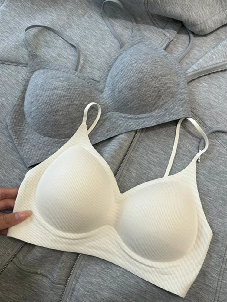 

Sl женский бюстгальтер на тонких бретелях без стального кольца, летнее нижнее белье со сборками на груди, маленькая талия, тонкий V-Ne, двойная эластичная ткань