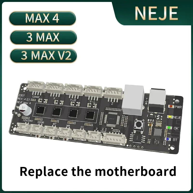 NEJE Replacement Motherboard for MAX 4 / 3 MAX/3 MAX V2/MAX 5C Laser Engravers and Cutters - NEJE SOFTWARE + NEJE APP + LASERGRB