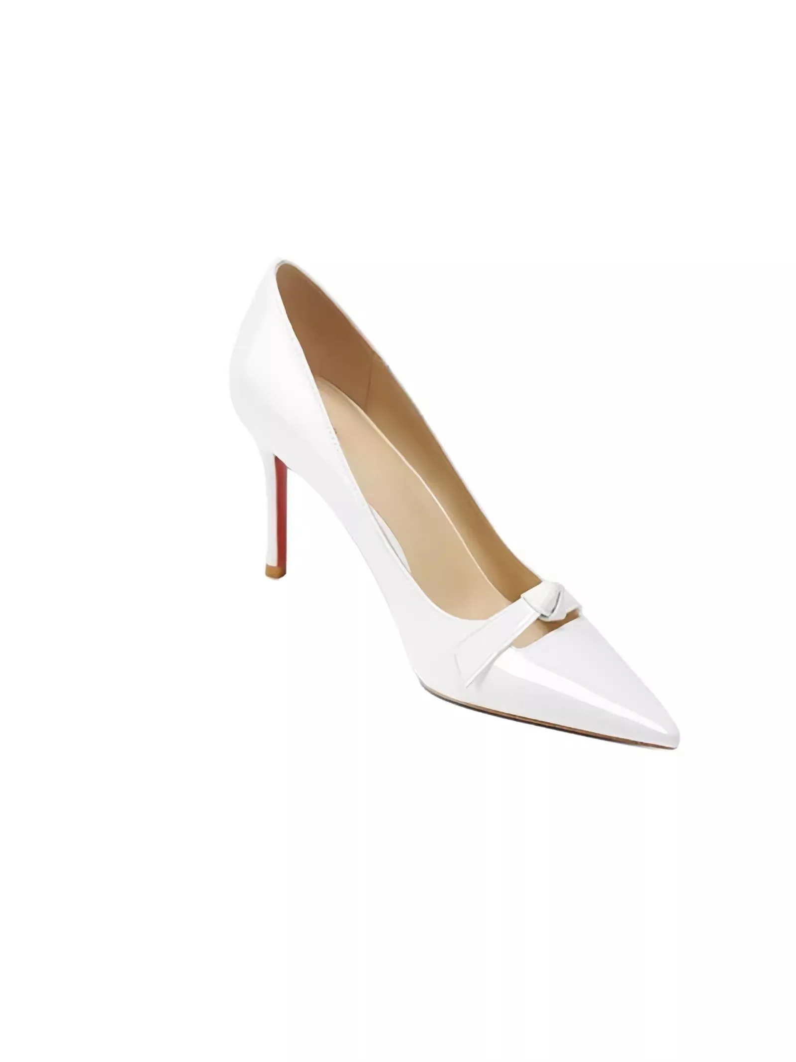 

Sexy Pointed Toe High Heels Nude Red Sole Patent Leather Women's Slip-On oes Faionable Simple Sle Casual Wear eepskin