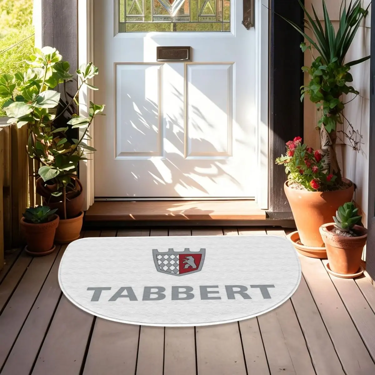 Tabbert Caravan Soft Flannel Half Round Doormat Non Slip Bathroom Mat Absorbent Floor Carpet for Garage