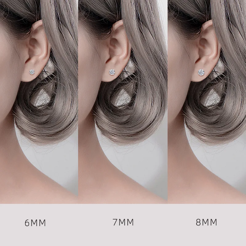 Senlissi 11 Colour Fashion  925 Sterling Silver Women's Stud Earrings  Top Quality 5A Grade Zirconon Sparkling Wedding Jewelry