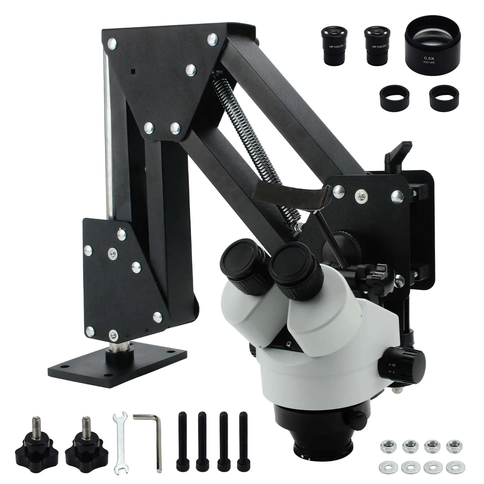 Jewelry Micro-Setting Microscope | Multi-Directional with Inlaid Mirror & Spring Bracket for Precision Inspection