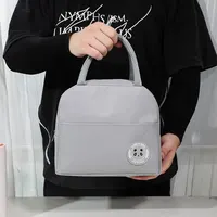 Children's Lunch Bags Solid Color Thermal Insulation Large Capacity Outdoor Portable Picnic Food Storage Bag Kids Lunch Box Bag 4