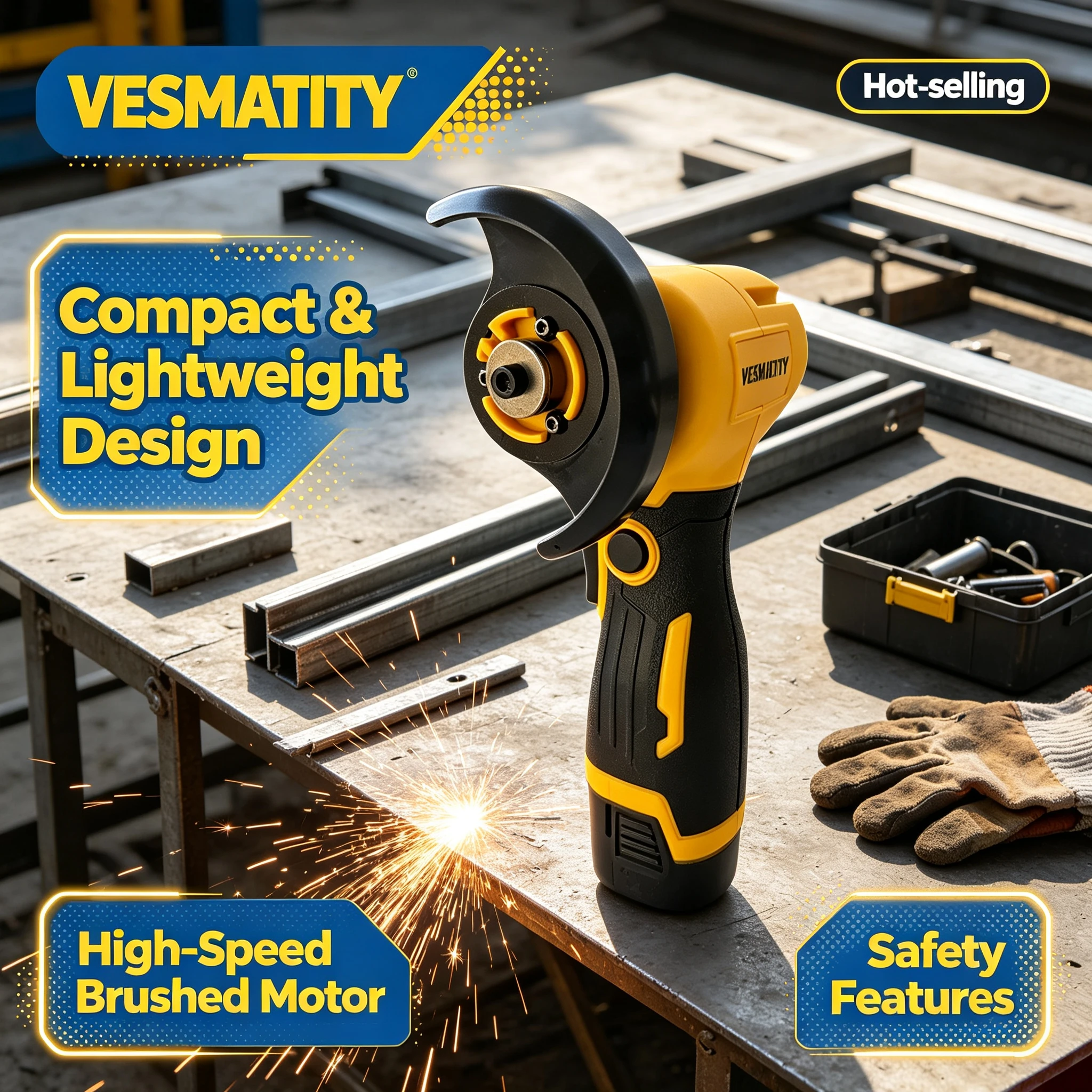 VESMATITY Li Battery Cordless Mini Angle Grinder Household Multi Tool for Dewalt 12V Battery Max Ultra System